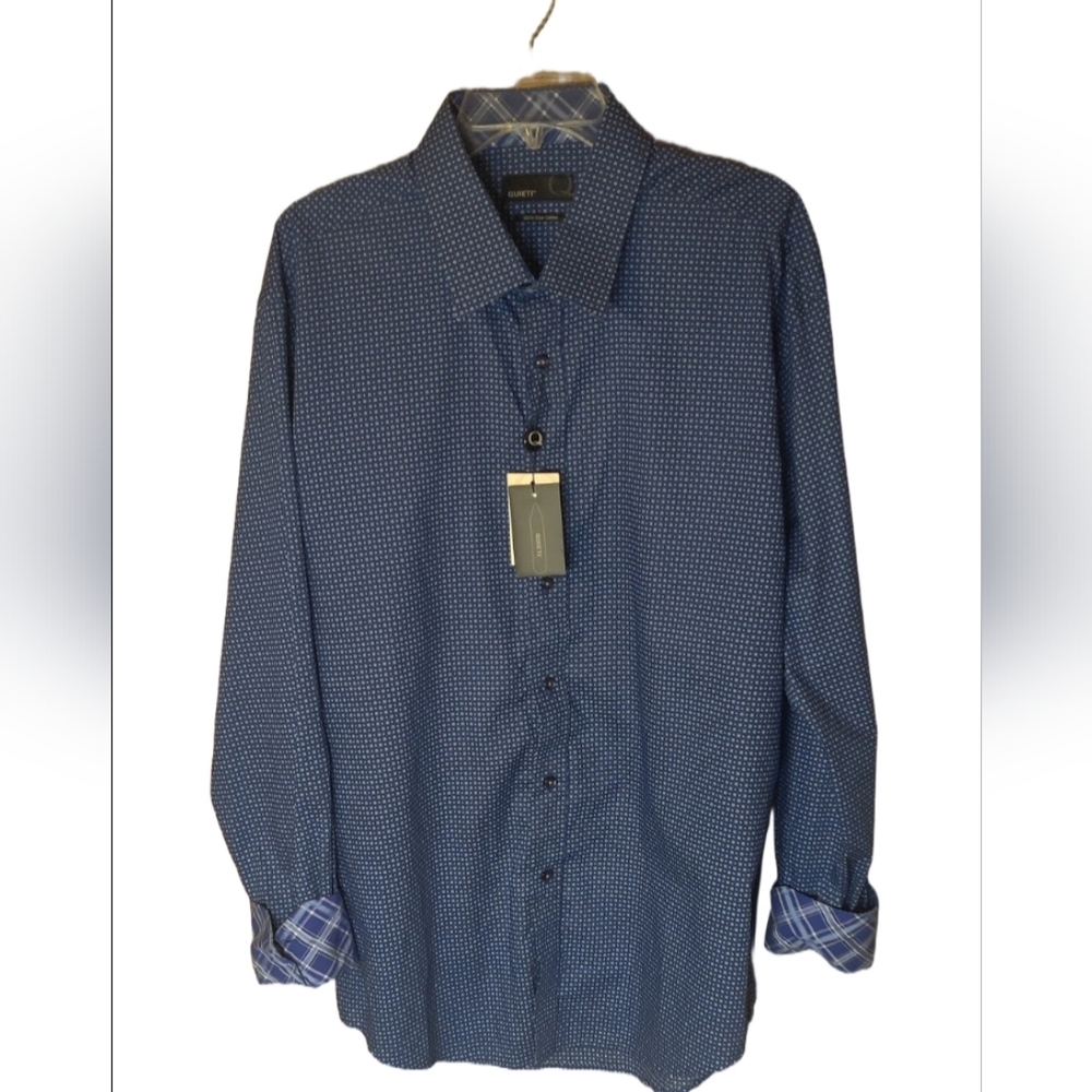 Quieti Blue Polka Dot Shirt Size XXL Nwt